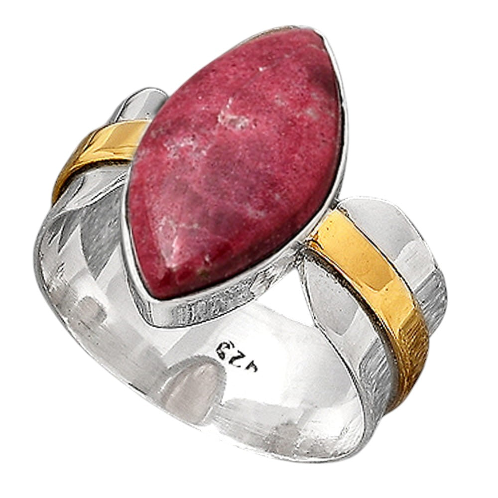 Two Tone - Pink Thulite - Norway Ring size-8.5 R-1519 SDR246667