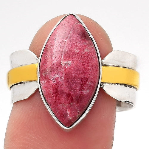 Two Tone - Pink Thulite - Norway Ring size-8.5 R-1519 SDR246667