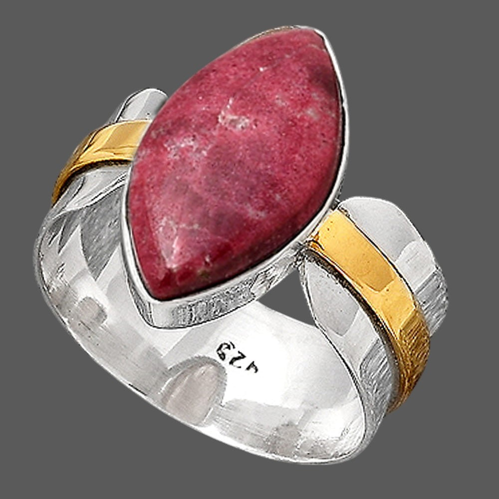 Two Tone - Pink Thulite - Norway Ring size-8.5 R-1519 SDR246667