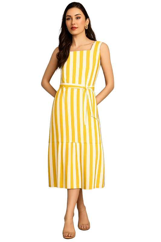 Bohemian Women's Maxi Dress – Brown & Black Geometric Print, Flared